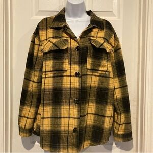 Ladies NOBO Yellow and Black Plaid Flannel